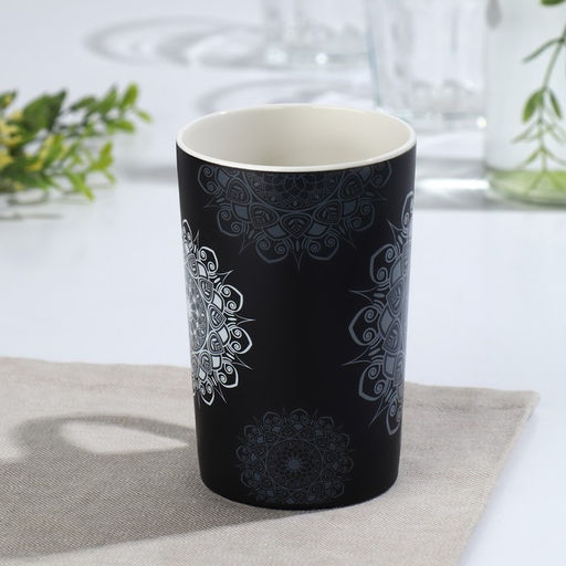 Кружка фарфоровая Доляна Мандала, 380 мл, белый узор  фото 2