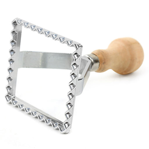 Штамп металлический для пельменей 7х7см h10см, деревянная ручка (Китай)