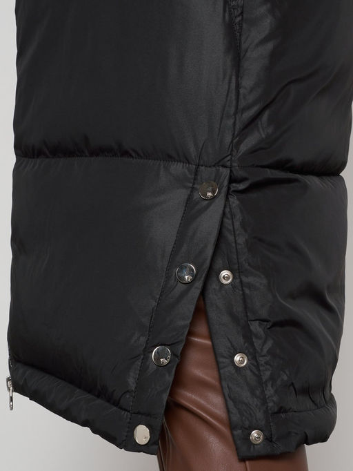 Пальто утепленное с капюшоном зимнее женское черного цвета 13816Ch - Visdeer фото 13