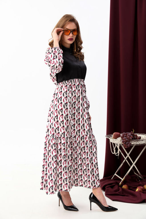 Платье NIKVA н939-3 ромбы бургунди фото 7