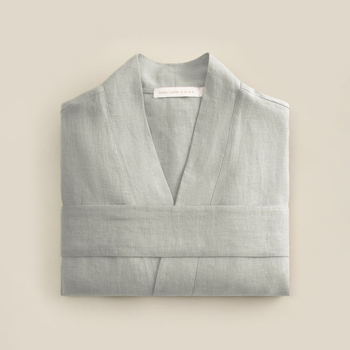 Халат домашний женский SL Linen Home, размер S, светло-зелёный