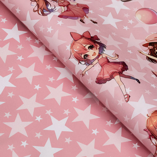 Цена за 10 шт. Бумага упаковочная двухсторонняя «Девочка и торт», глянец 100×70 см