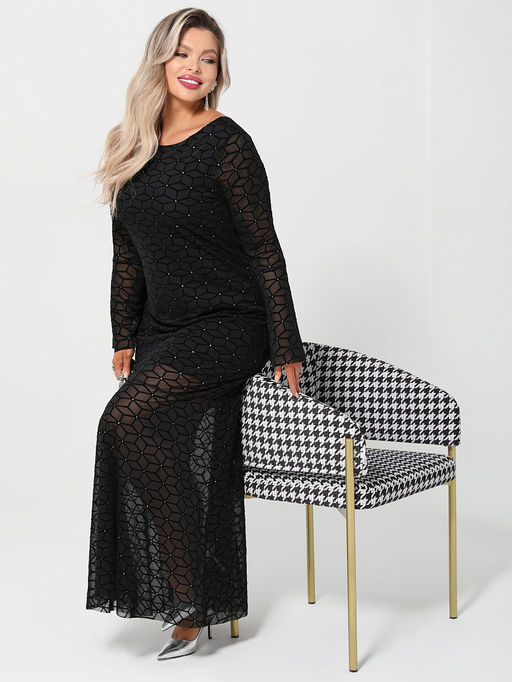 Платье Габриэлла 0455-1амх черный кристалл