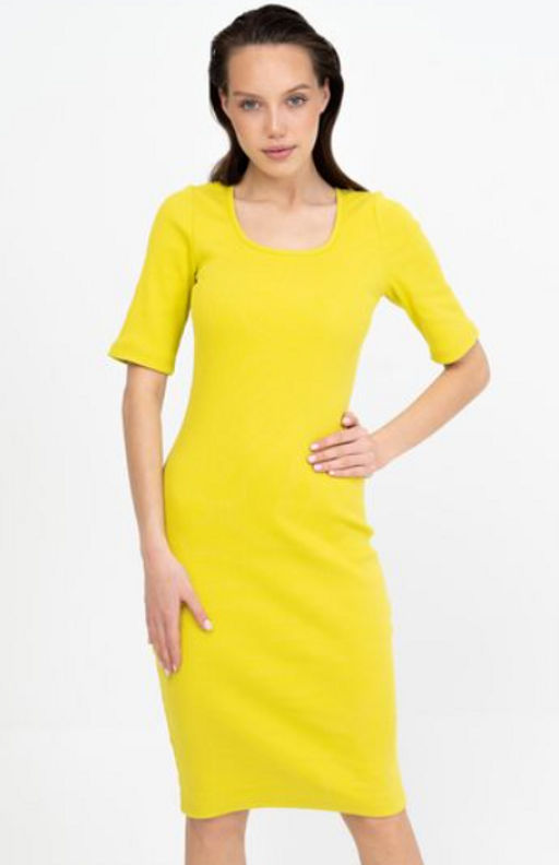 Платье женское 376L11-WB лимонный - Solo mio фото 9