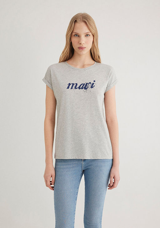 Mavi Logo Bask?l? Gri Tisort  фото 4