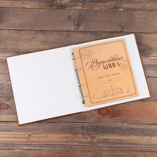 Родословная фото книга «Родословная книга» с деревянным элементом, 27.5×25 см