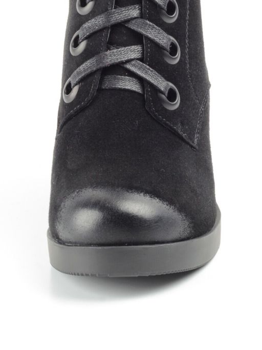 04-R180-1 BLACK Ботинки зимние женские (натуральная замша, натуральный мех) - Фабричный китай фото 11