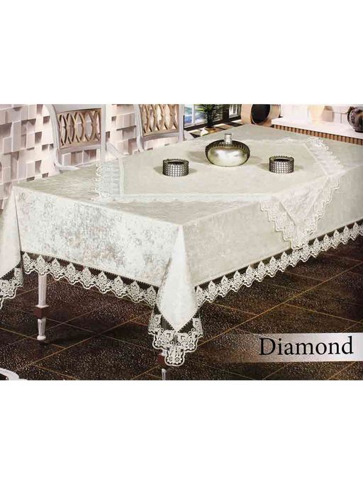 Скатерть EFOR DIAMOND 160*220 прямоугольная серебро GRI  фото 2