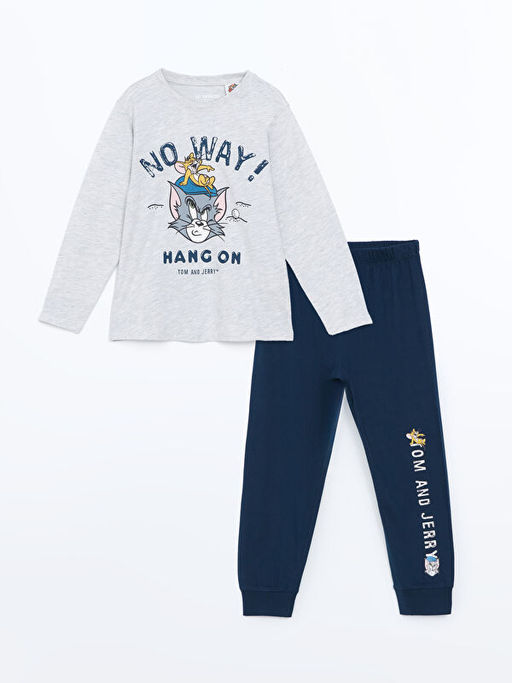 Tom ve Jerry Bask?l? Erkek ?ocuk Pijama Tak?m