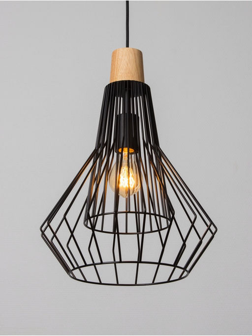 Светильник потолочный BayerLux «Крит», 1×40 Вт, Е27, черный/коричневый, 30×30×42(142)см