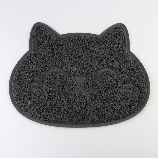 Коврик универсальный под миску и лоток Мордочка, 30х40 см, серый - Пушистое счастье фото 3