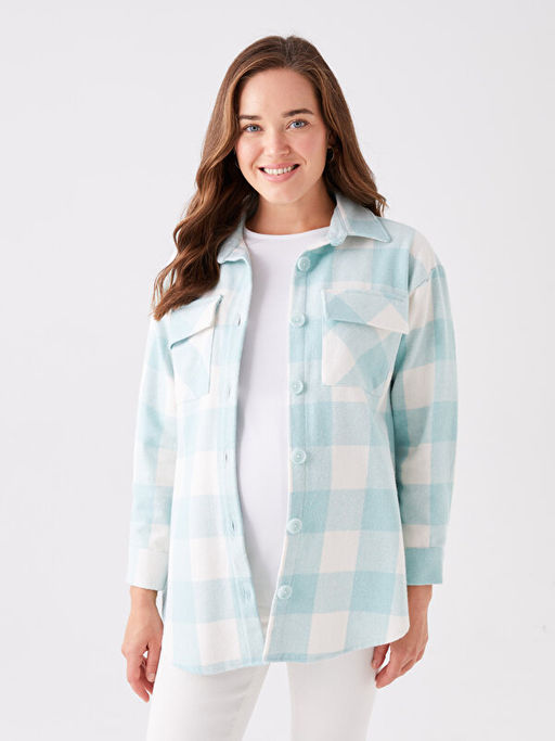 Ekose Uzun Kollu Hamile Oduncu G?mlek Ceket