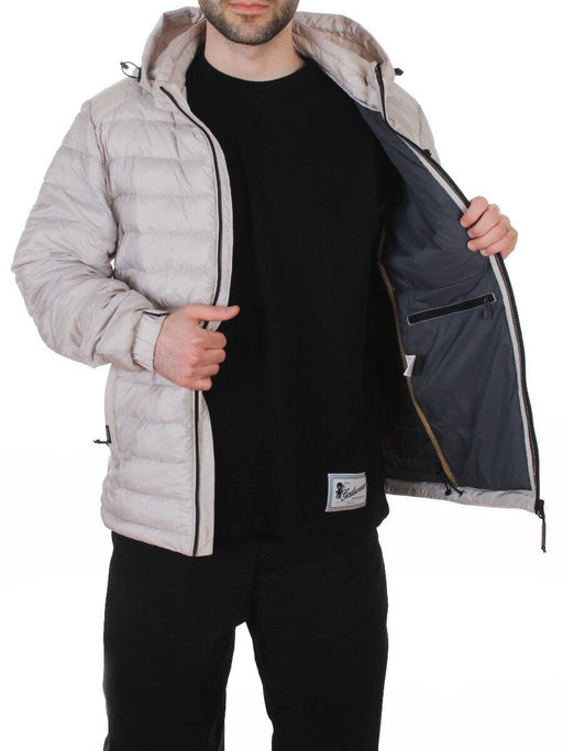 88045 GRAY/BEIGE Куртка мужская демисезонная (100 гр. холлофайбер)