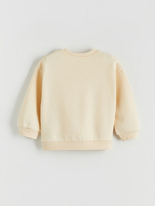 Bisiklet Yaka Bask?l? K?z ?ocuk Kal?n Sweatshirt