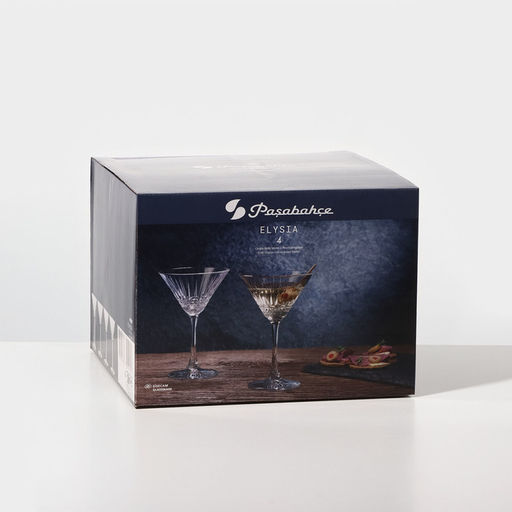 Набор бокалов для мартини Paşabahçe Elysia, 220 мл, 4 шт., стекло, прозрачный