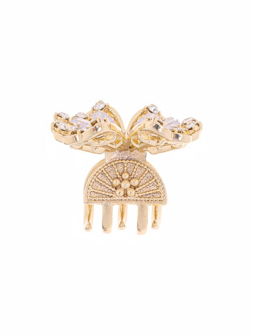 Цена за 6 шт. Крабик для волос «Доротеа», бабочка элит, 3.5 см, золото