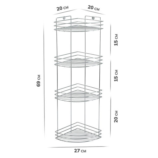 _Полка 4х-ярус. д/ванной угловая овал арт. RUS-385300-4Zn