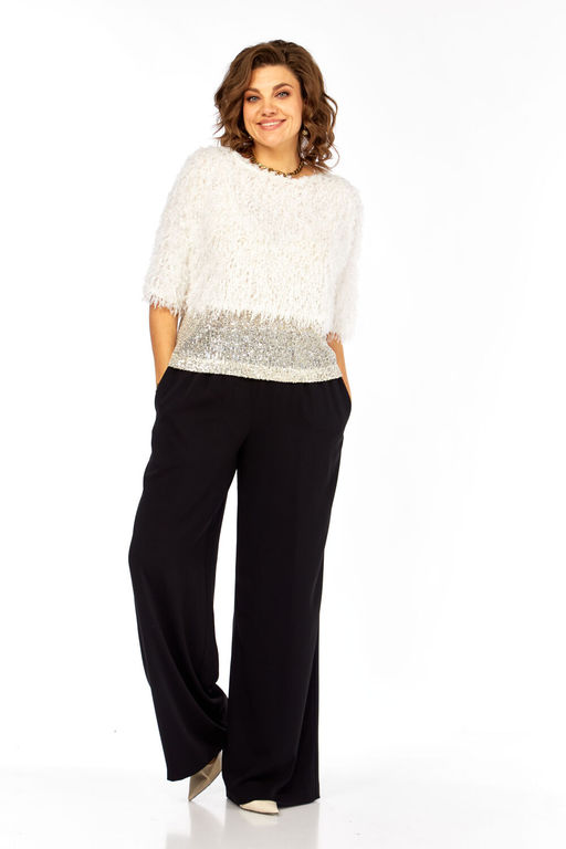 Блуза Olga Style Л436 белое молоко