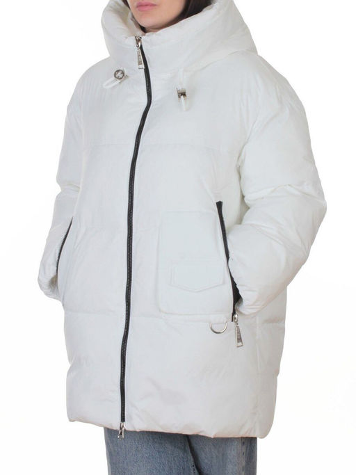8362 WHITE Куртка зимняя женская оверсайз (200 гр. холлофайбер)