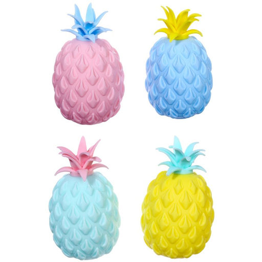 Цена за 12 шт. Антистресс игрушка - мялка «Ананас», с пастой, МИКС