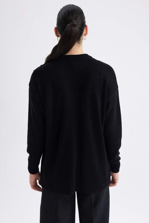 Свитер-туника с полуводолазкой свободного кроя - Defacto фото 5