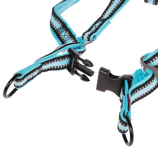 Шлейка двуслойная неопрен и полиэстер, светоотражающая, 44-68 х 2 см, синяя - Пижон фото 4