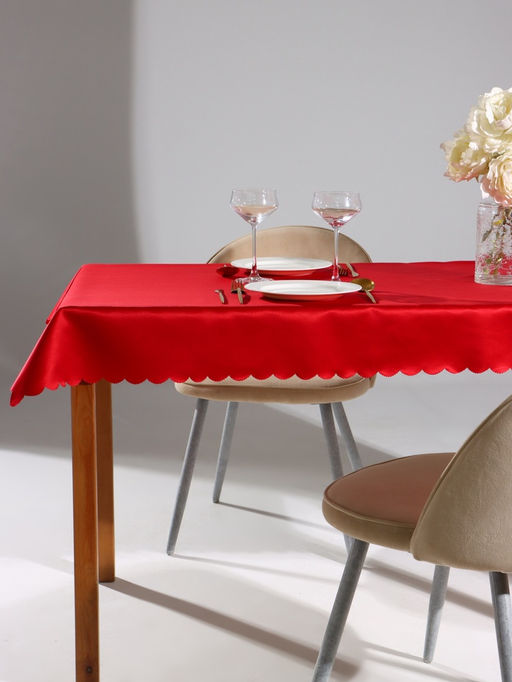 Скатерть Доляна, однотонная, 140?100 см, красная, 140 г/м?, 100% п/э