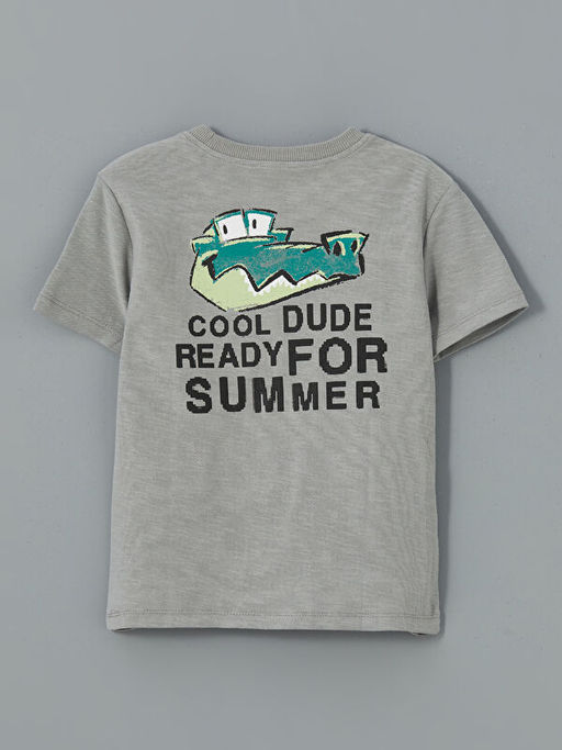 Bisiklet Yaka Bask?l? Erkek ?ocuk Ti??rt 2li