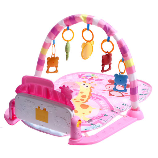 Музыкальный развивающий коврик Весёлые зверята, цвет розовый - Simaland фото 4