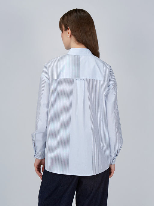 Рубашка полоса OD-918-1 серо-голубая - Tantino фото 5