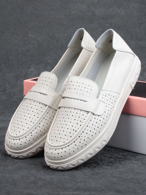 03-DXT50-2 BEIGE Лоферы женские (натуральная кожа)