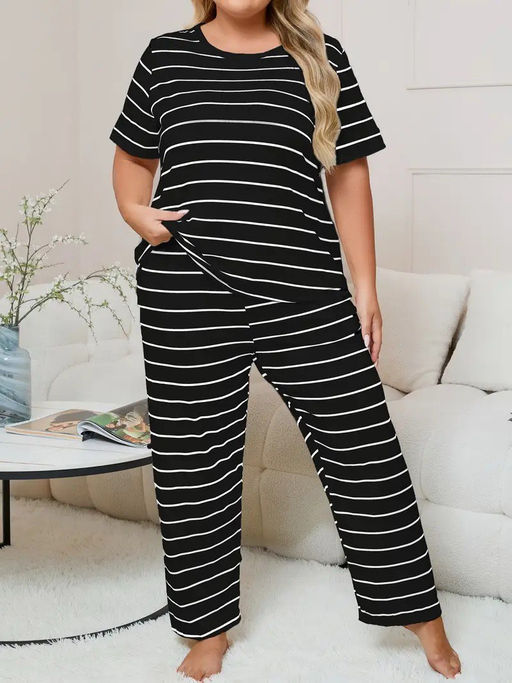 K13240 Домашний костюм (футболка и брюки) ЧЕРНЫЙ