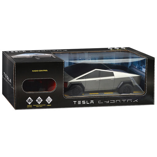 Машина р/у Tesla Cybertruck, 24,5 см, (свет, аккум.) серебристый, в коробке