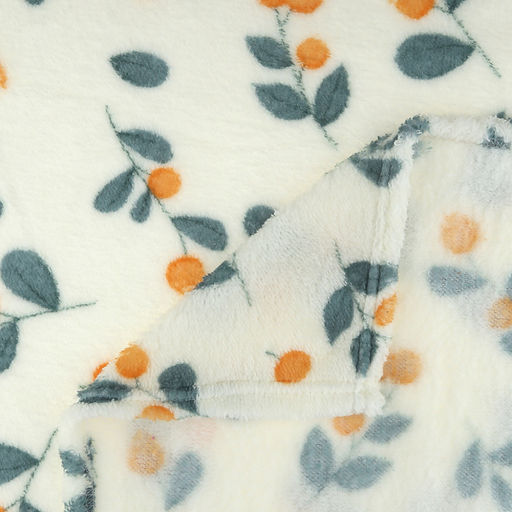 Плед/покрывало 240х200см "Облепиха", велсофт "California" набивной, полиэстер 100%, плотность 160г/м2, упаковка: 20х33см пояс бумажный, "Домашняя мода" (Россия)