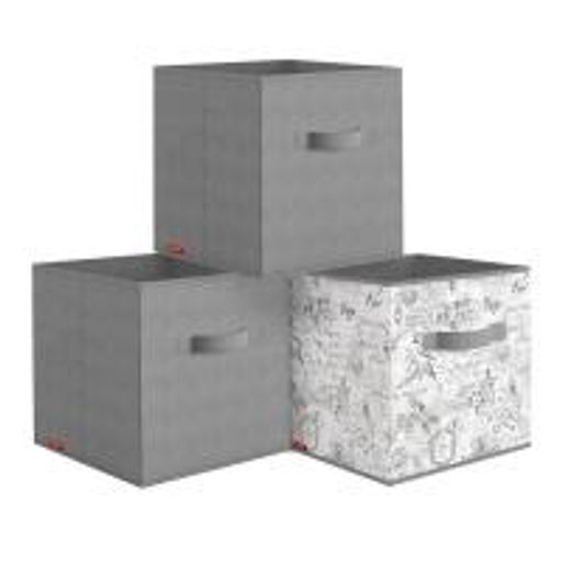 VAL VG-BOX-2SL Короба стеллажные, без крышки, 28*28*28 см, набор 3 шт., VINTAGE GREY, шт