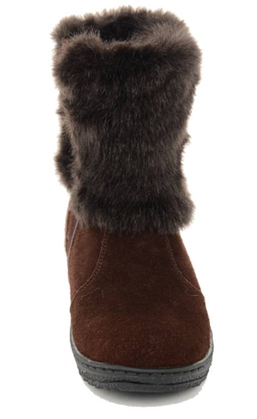 Унты женские на литой подошве. Коричн. Мех норка коричн. Короткие. Молния - Roshva фото 5