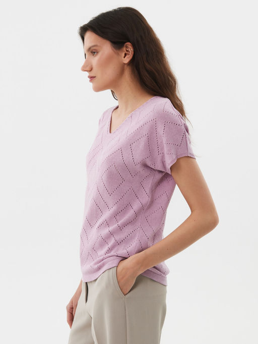 Джемпер короткий рукав л1128 розовый