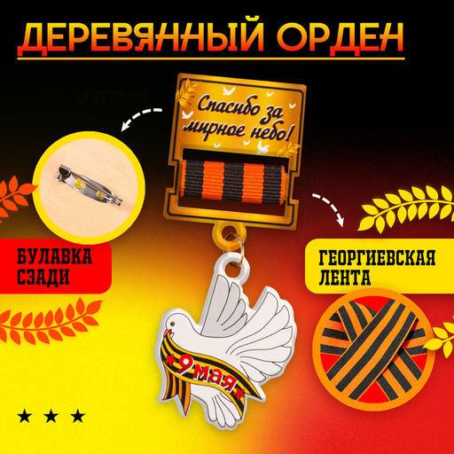 Набор военного «На парад победы»: аксельбант, значок, цвет золотой