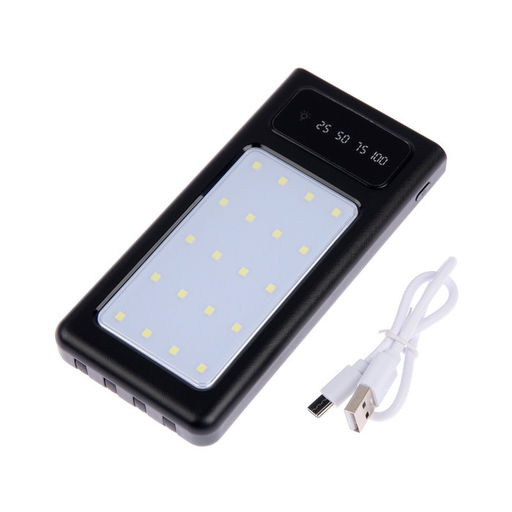 Внешний аккумулятор 485, 10000 мАч, кабели Type-C/Lightning/MicroUSB, фонарь, чёрный - Simaland фото 11