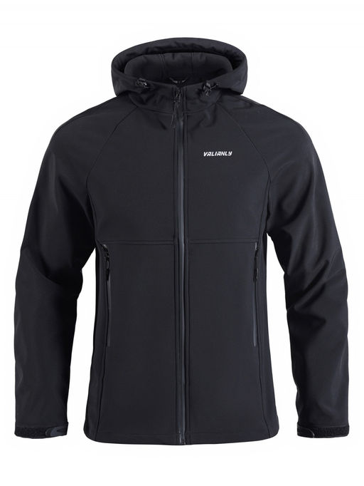 Ветровка спортивная мужская с капюшоном softshell черного цвета 9563Ch - Mtforce фото 19