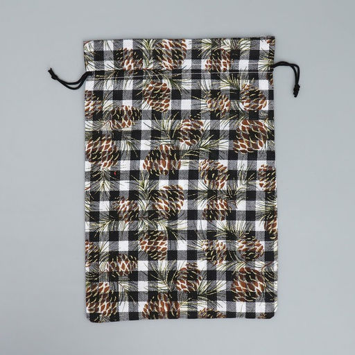 Цена за 5 шт. Мешочек подарочный новогодний холща «Клетка», 20×30 см ± 1.5 см