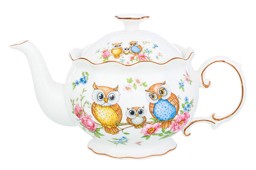 Чайник 700 мл 22*12,5*13 см Совушки рифленый, NEW BONE CHINA - Elan gallery фото 4