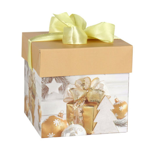 Цена за 12 шт. Коробка подарочная 10х10х10 см складная / 125 /уп 12/1200/Новый год - Галеонтрейд фото 3