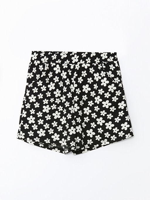 Beli Lastikli ?i?ekli K?z ?ocuk ?ort