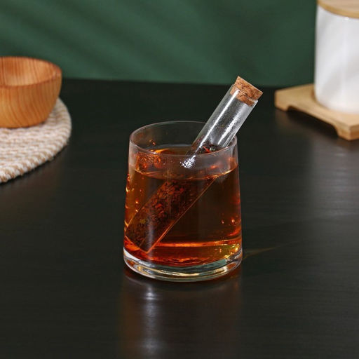 Колба стеклянная для заваривания с пробкой из бамбука «Алхимия», 2×12 см, набор, 12 шт.