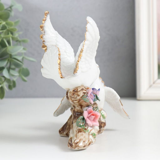 Фигурка керамика «Голуби на цветочной ветке», 12 см