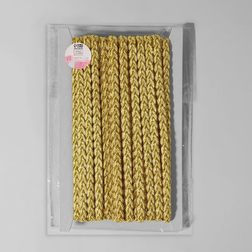 Тесьма декоративная «Косичка», 7 мм, 10 ± 1 м, цвет золотой/бежевый