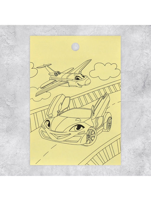 Цена за 10 шт. Наклейки детские бумажные «Гонки», c раскраской на обороте, 10×14 см