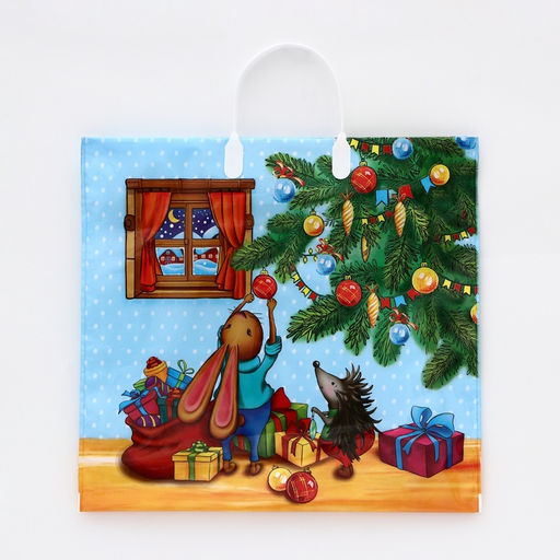 Цена за 10 шт. Пакет подарочный новогодний «История игрушек», полиэтиленовый с пластиковой ручкой, 38×35 см, 90 мкм