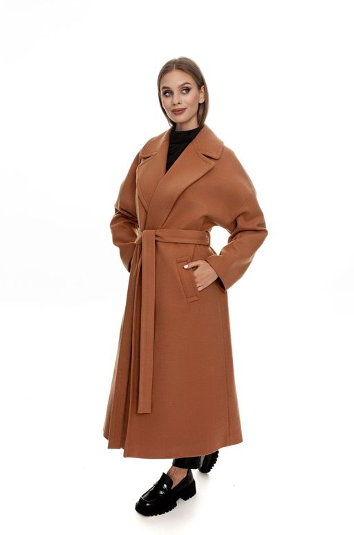 Пальто AURA 7023-164 кэмел  фото 4